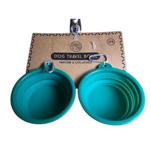 Winifred Lily 2 Portable Travel Collapsible Pet Dog Bowl Food & Water Bowls Dish